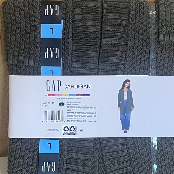 Gap Cardigan, Olive Color, Long Sleeve, Size Large/Brand New Unwrapped With Tags - Picture 2 of 5